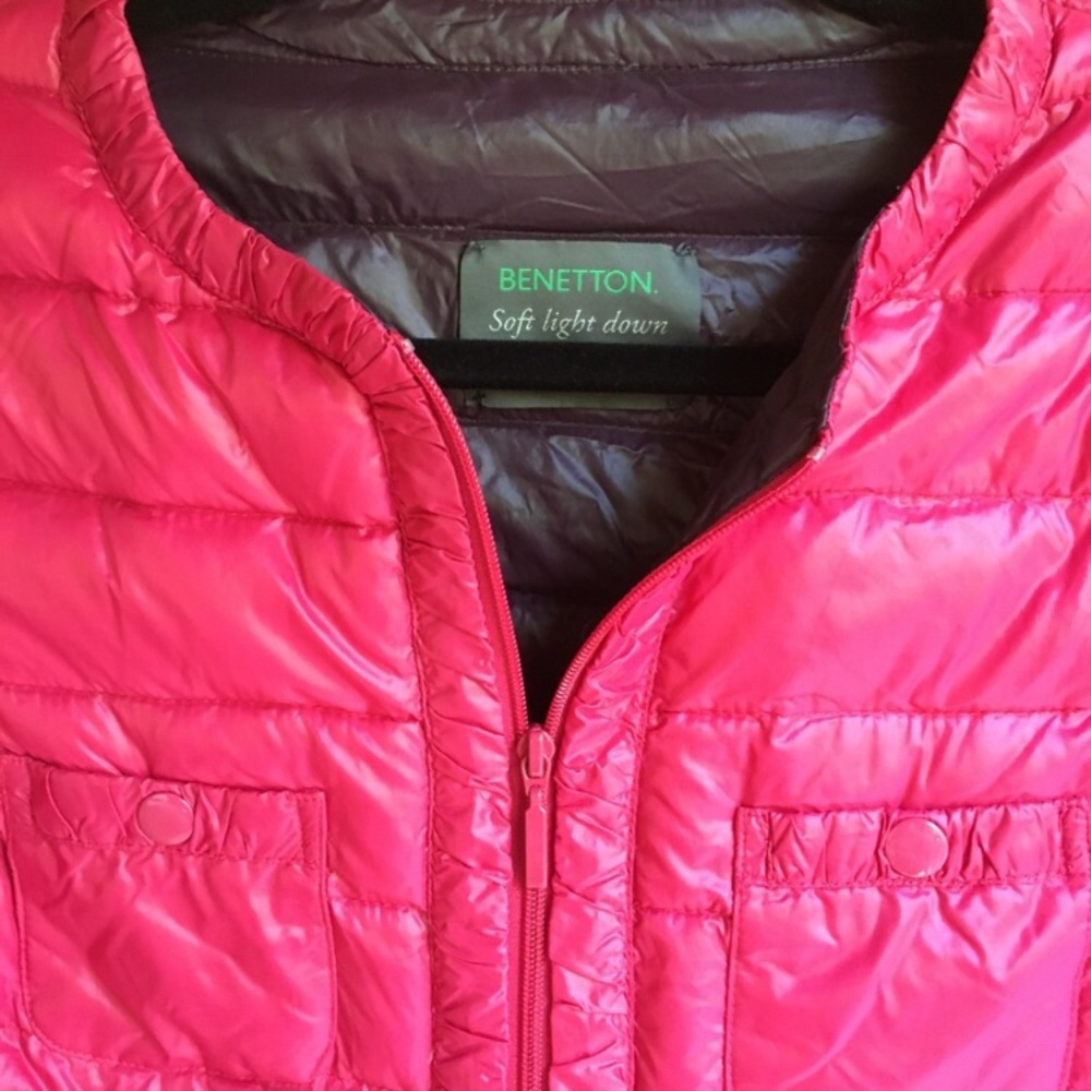 Benetton fuchsia lightweight down jacket - Picture 4 of 5